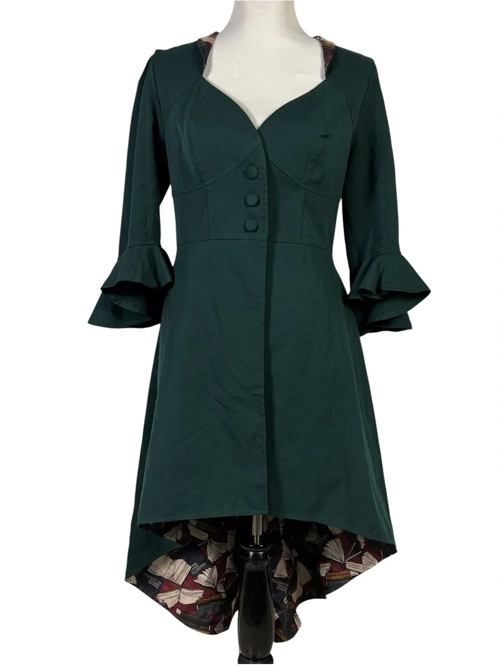 Harry Potter Hot Topic Textbook Overcoat Women Size XL Green Jacket Coat Corset
